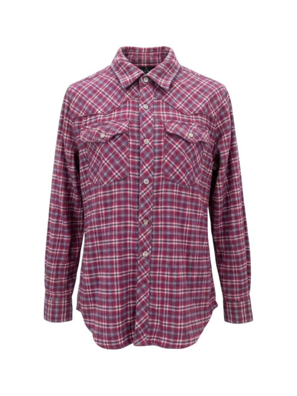 Beverly Hills Polo Club Red Blue Men's Plaid Button Down Shirt L